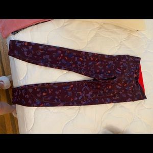 Athleta purple leopard print leggings - NWOT